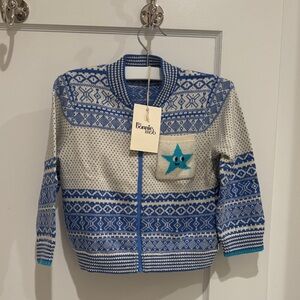 Bonnie Mob knit zip up sweater with star pocket detail size 3-4 NEW